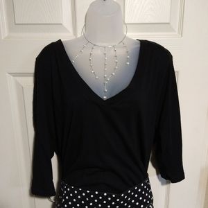 Lace detail sleeve t-shirt